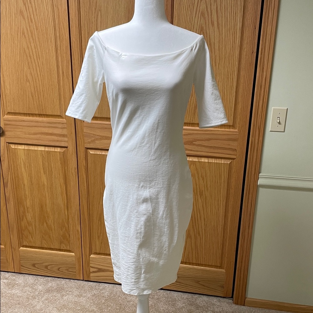 Lulu's Classic White Midi Dress